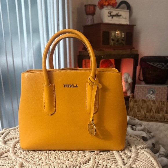 Furla Handbags - Furla Mustard Yellow Satchel